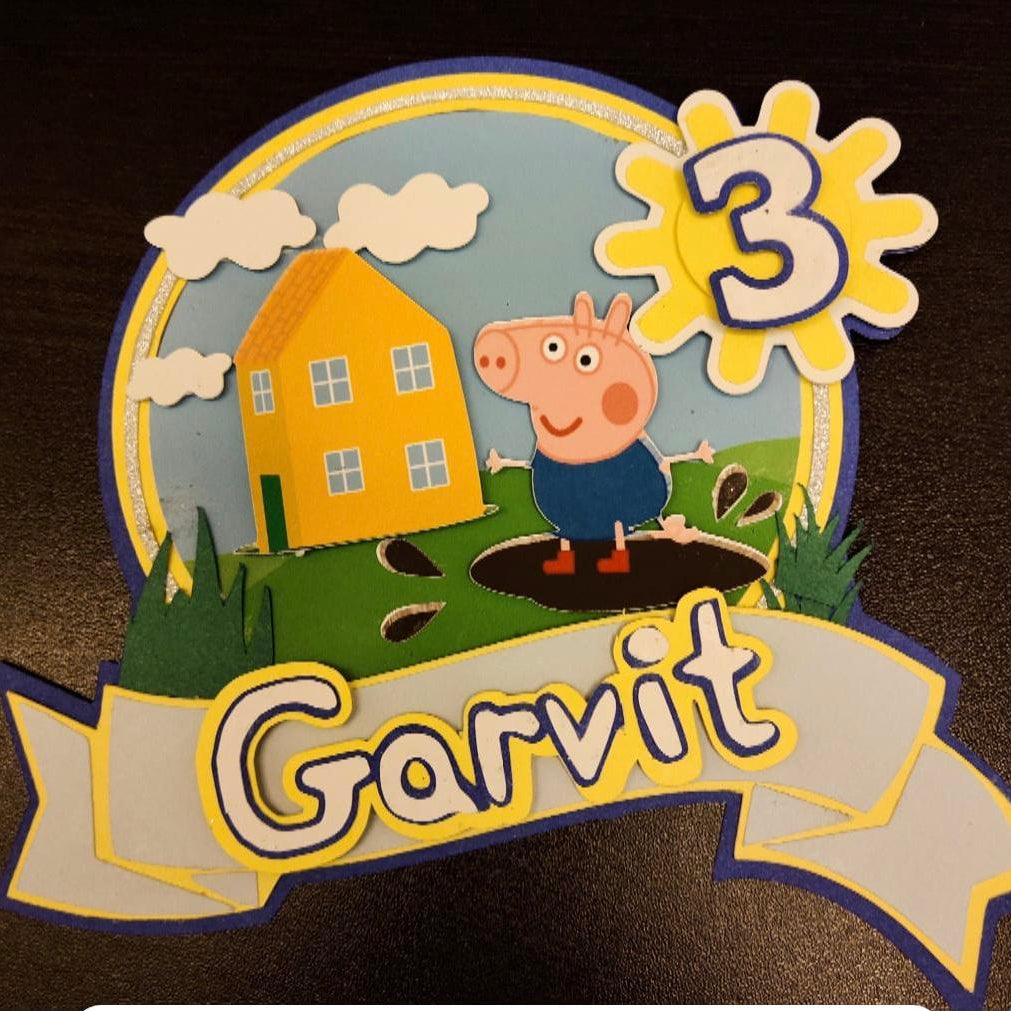 George Pig Cake Topper HANDCRAFTED Pretty UR Party