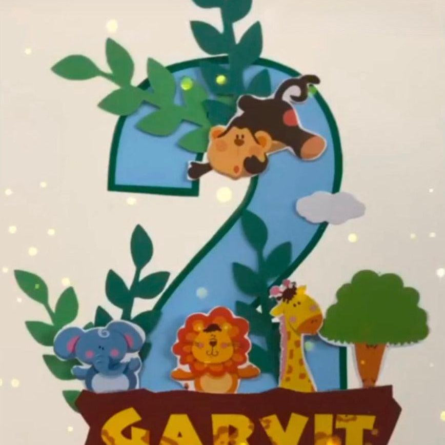 Jungle Cake Topper HANDCRAFTED Pretty UR Party