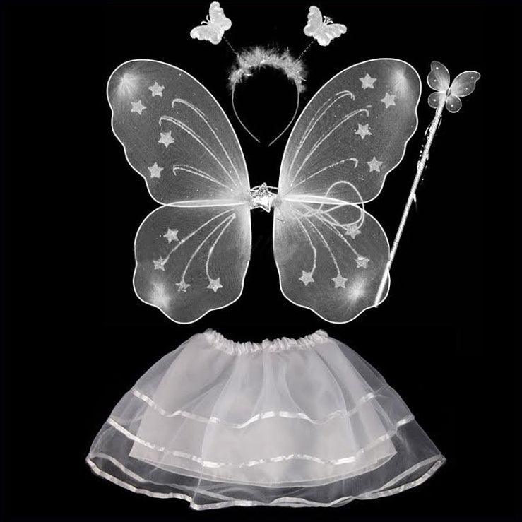 Butterfly Wings with skirt - White ACCESSORIES Pretty UR Party