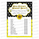 Mom to Bee Who knows Mommy Best Game BABY SHOWER Pretty UR Party