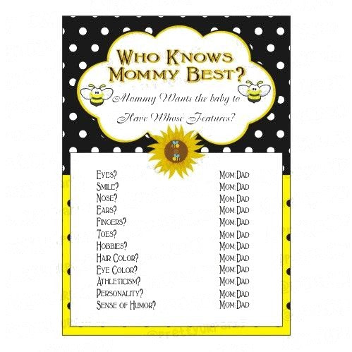 Mom to Bee Who knows Mommy Best Game