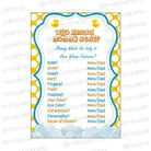 Rubber duck  Who knows Mommy Best Game BABY SHOWER Pretty UR Party