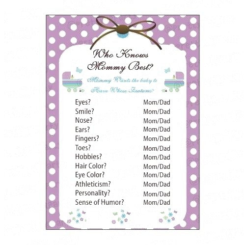 Blue & purple Who knows Mommy Best Game