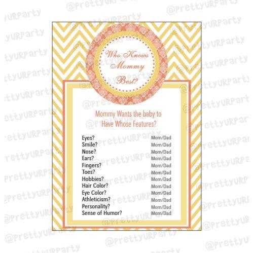 Little Bird Who knows Mommy Best Game BABY SHOWER Pretty UR Party