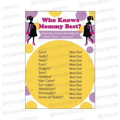 Ready To Pop  Who knows Mommy Best Game BABY SHOWER Pretty UR Party