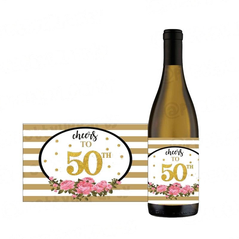 50th Birthday Champagne / Wine Label
