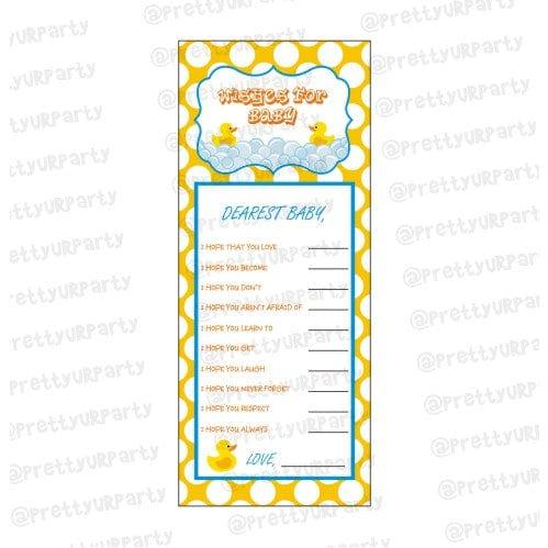 Rubber Duck Wishes for baby BABY SHOWER Pretty UR Party