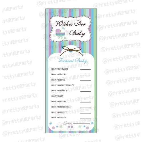 Blue & purple  Wishes for baby BABY SHOWER Pretty UR Party
