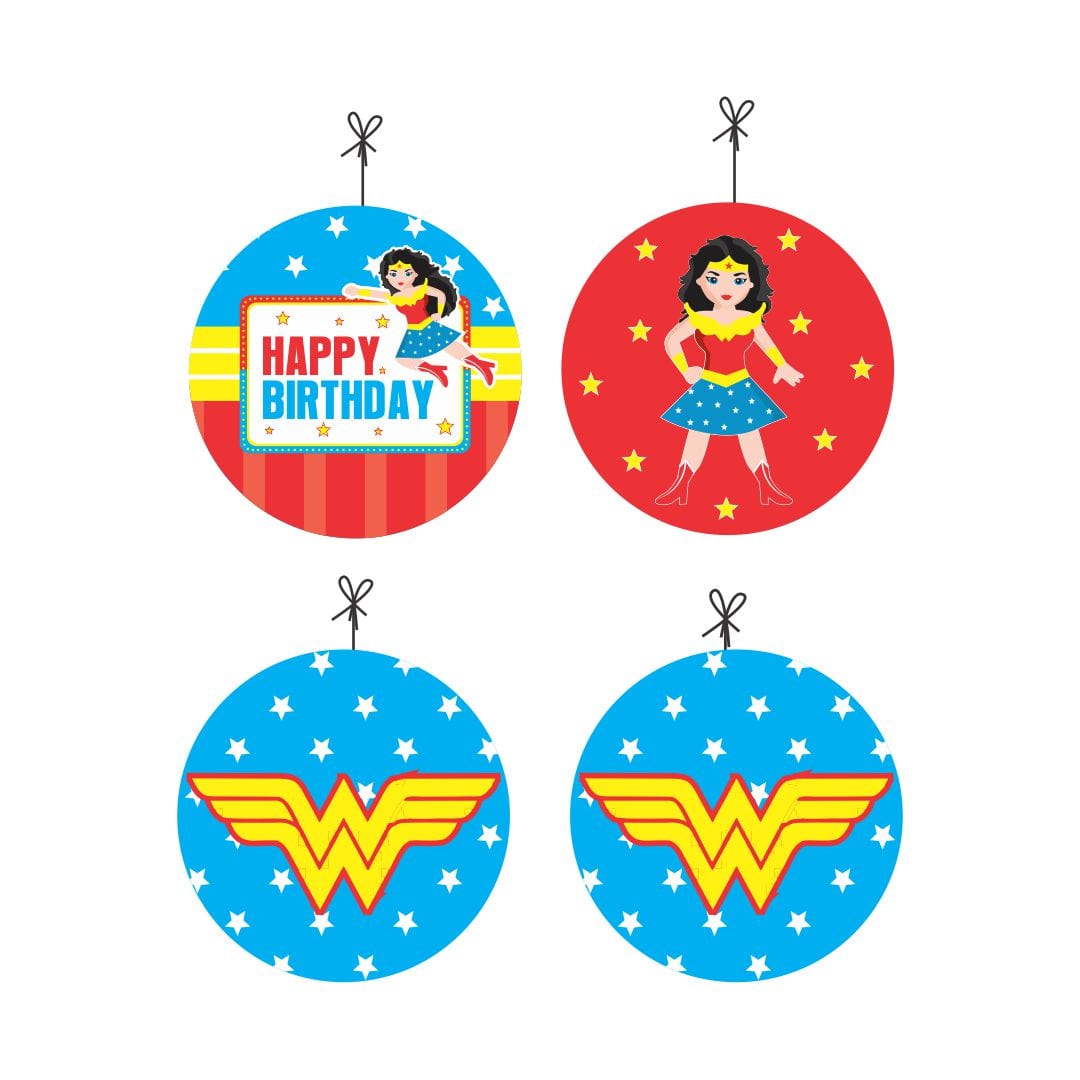 Wonder Woman Party Decorations Package - 70 Pieces Combo BIRTHDAYS Pretty UR Party
