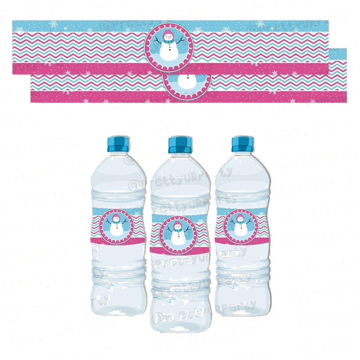 Winter Wonderland Water Bottle Labels
