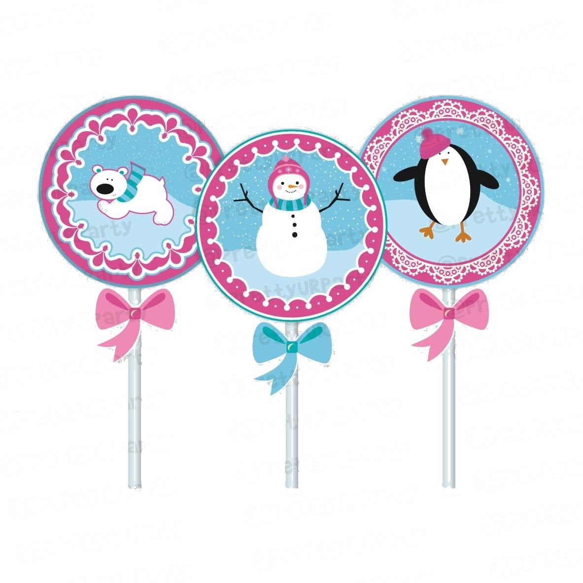 Winter Wonderland Theme Cupcake Toppers