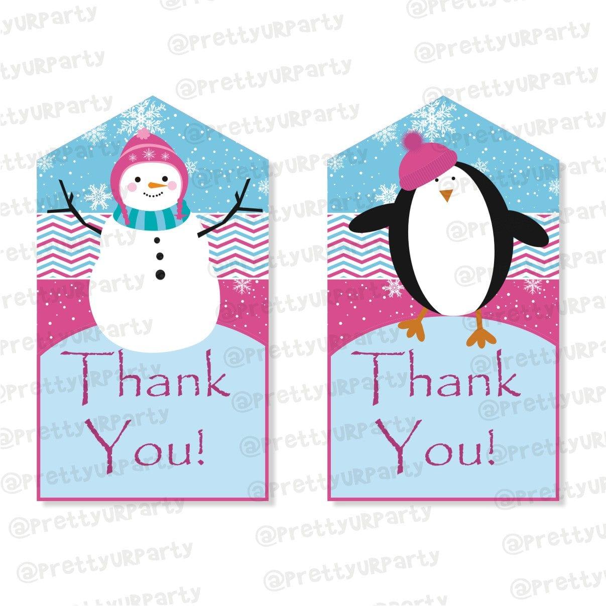 Winter Wonderland Thank you Tags THEME PARTIES Pretty UR Party Thank you Ready Made