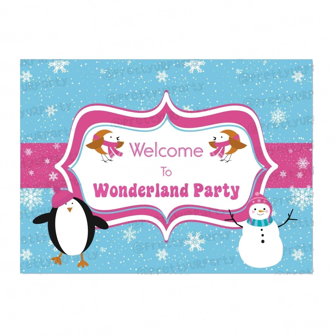 Winter Wonderland Theme Entrance Banner / Door Sign