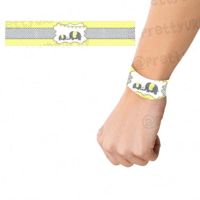 Elephant Baby shower Wrist Bands - Pack of 10