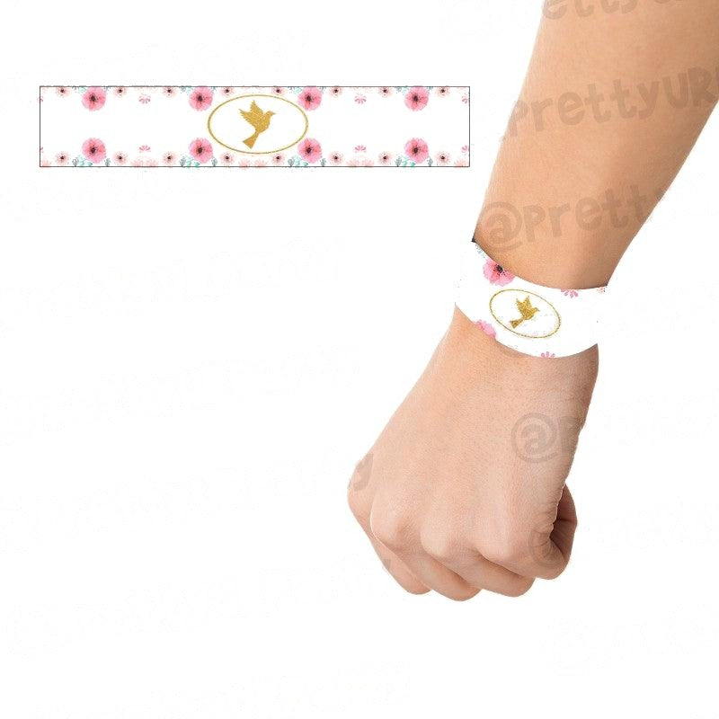 Baptism Pink Theme Wrist Bands - Pack of 10
