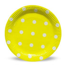 Yellow Polka Dots Paper Plates - Pack of 10 THEME PARTIES Pretty UR Party