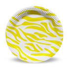 Yellow Zebra Print Paper Plates - Pack of 10 THEME PARTIES Pretty UR Party
