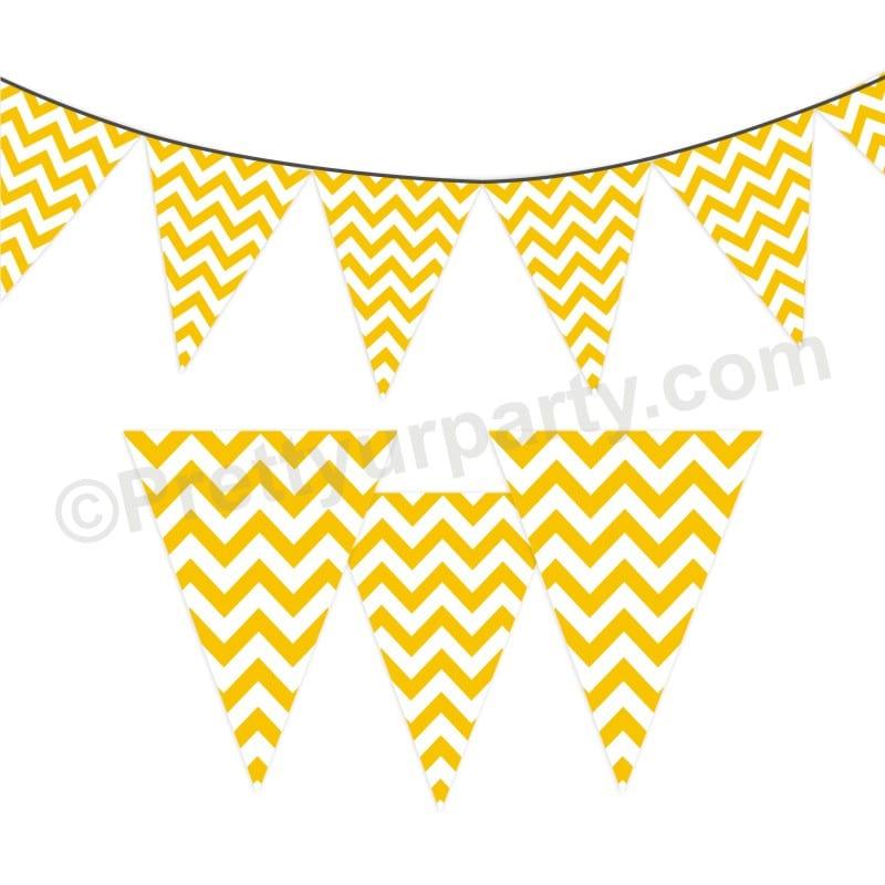 Yellow Chevron Bunting BABY SHOWER Pretty UR Party Default Title