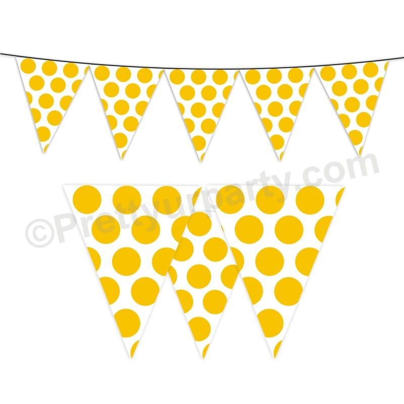 Yellow Polka Dots Bunting BABY SHOWER Pretty UR Party Default Title
