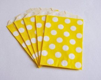 Yellow Polka Dot Favor Bag ACCESSORIES Pretty UR Party