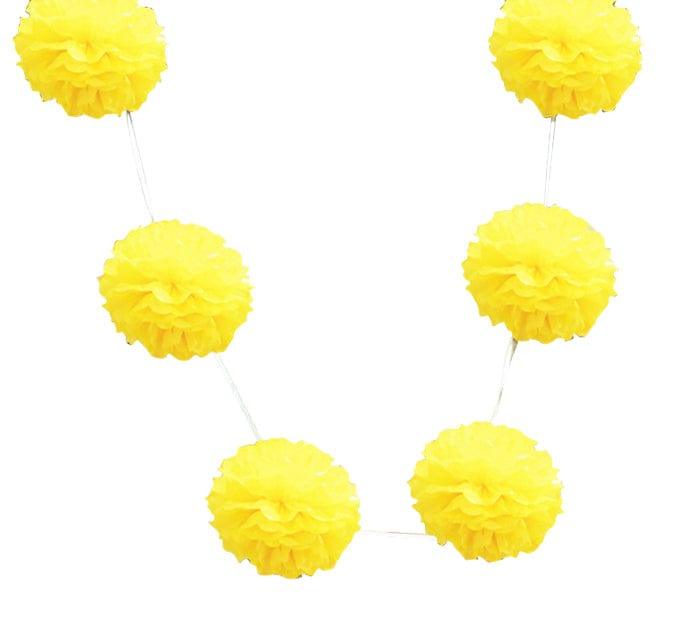 Yellow Pom Pom Garland DECORATIONS Pretty UR Party