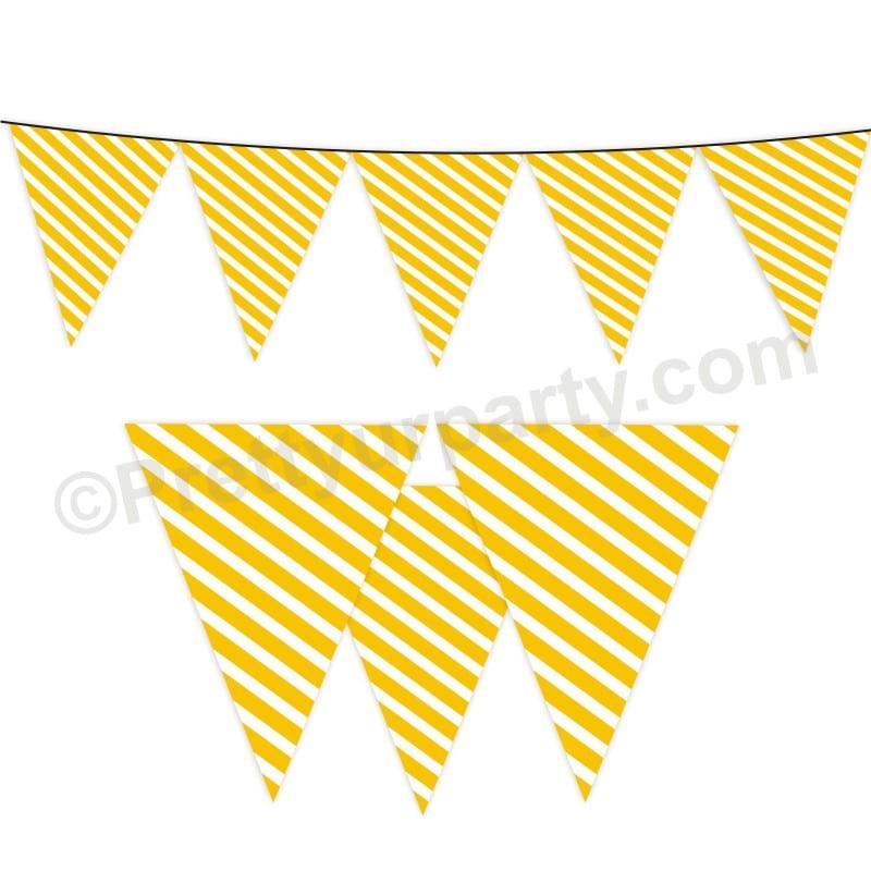 Yellow Stripes Bunting BABY SHOWER Pretty UR Party Default Title