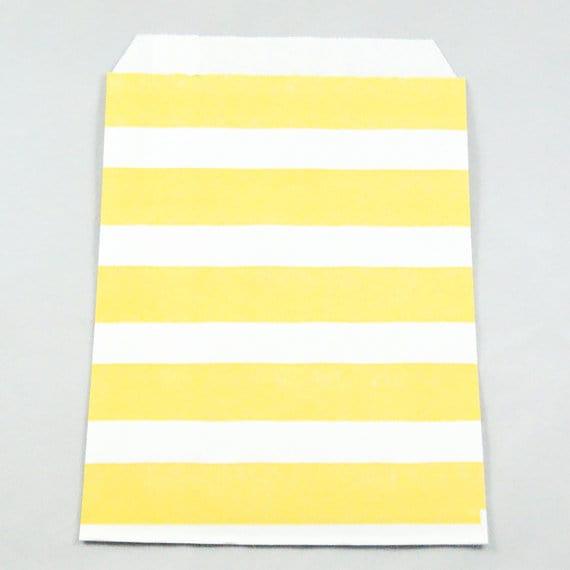 Yellow Striped Favor Bags ACCESSORIES Pretty UR Party