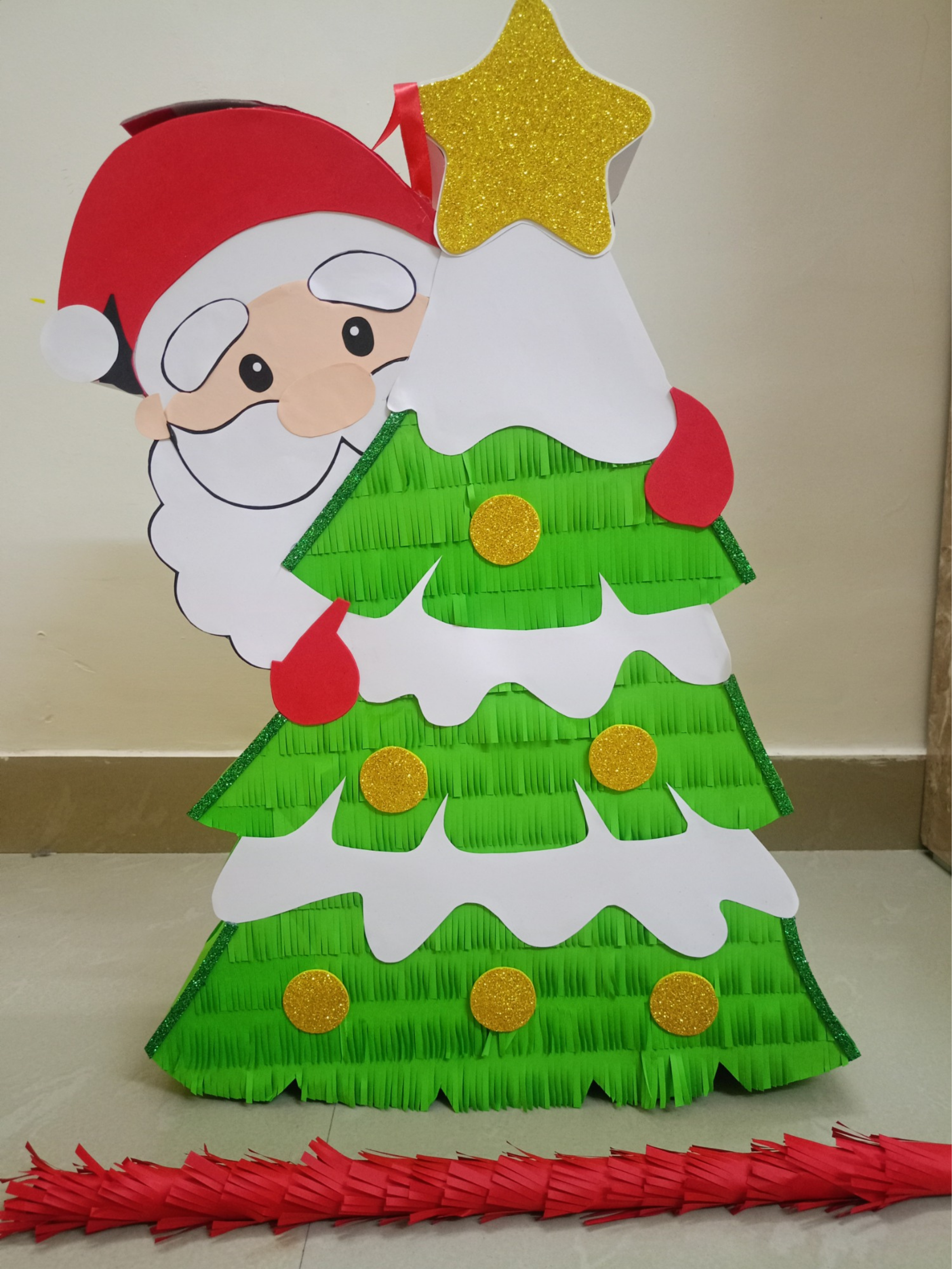Handcrafted Santa with Christmas Tree Pinata
