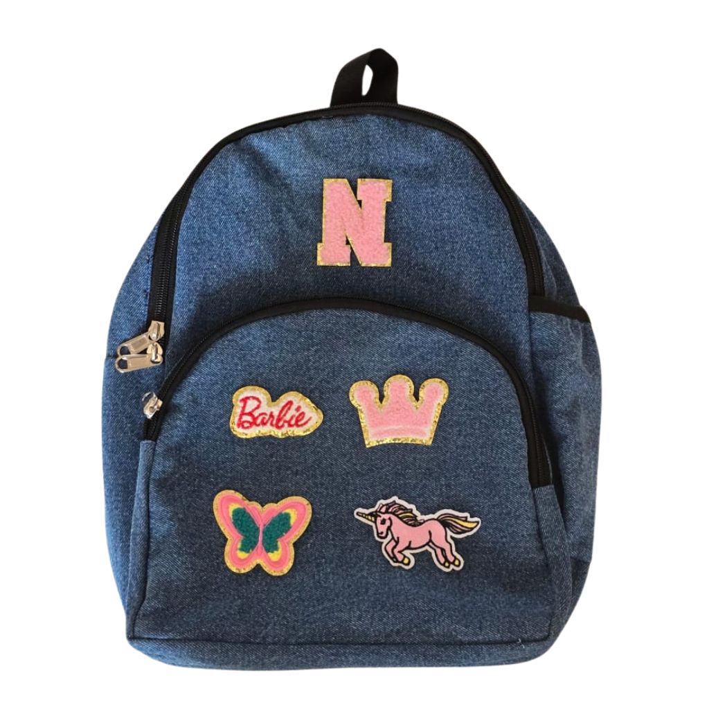 Denim Backpack BACK TO SCHOOL PRETTY UR PARTY