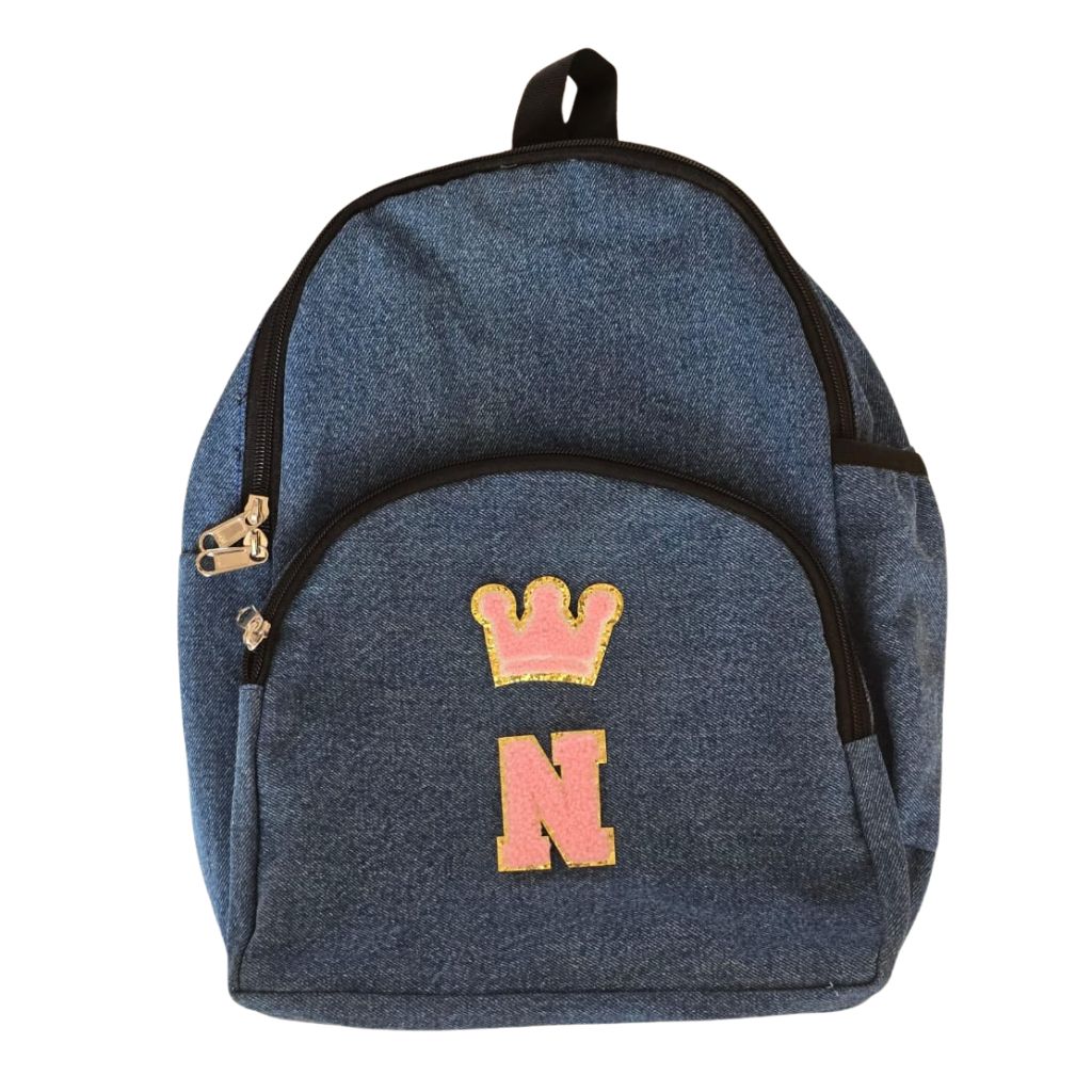 Denim Backpack BACK TO SCHOOL PRETTY UR PARTY