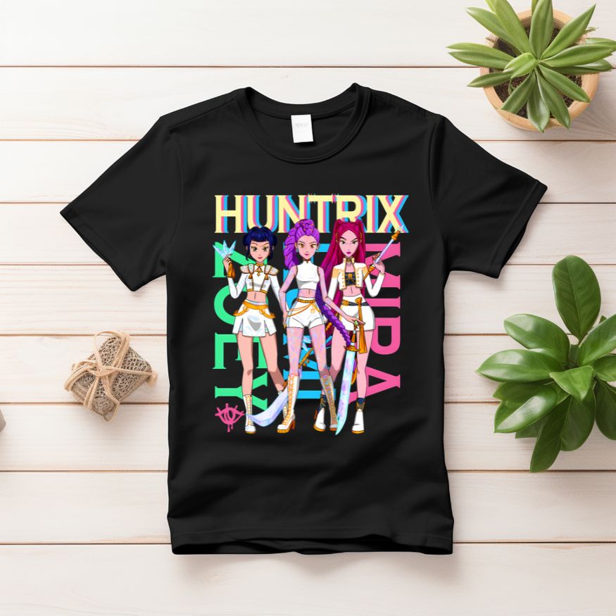 K-pop Demon Hunters Golden themed T-shirt - Black