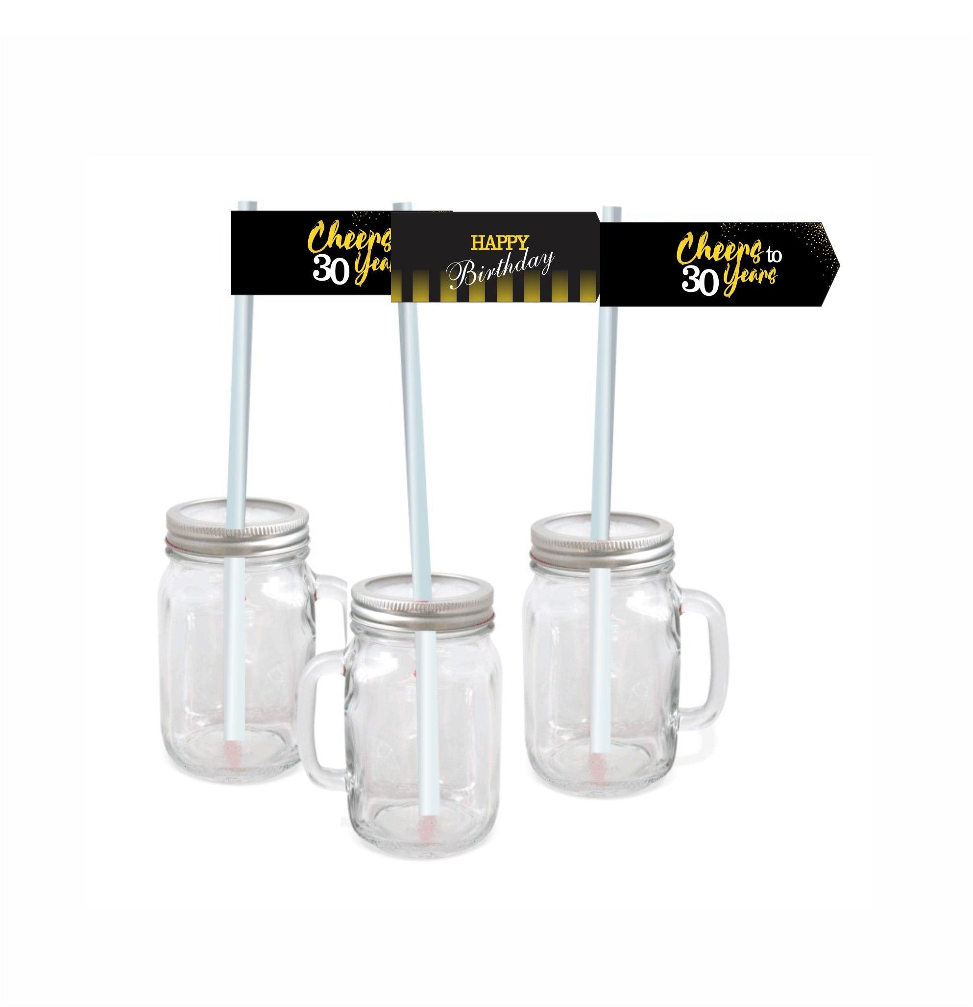 Gold and Black 30th Birthday Theme Drink Straws THEME PARTIES Pretty UR Party   