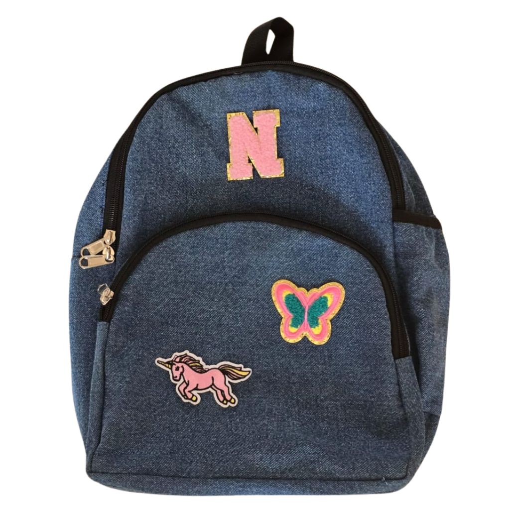 Denim Backpack BACK TO SCHOOL PRETTY UR PARTY