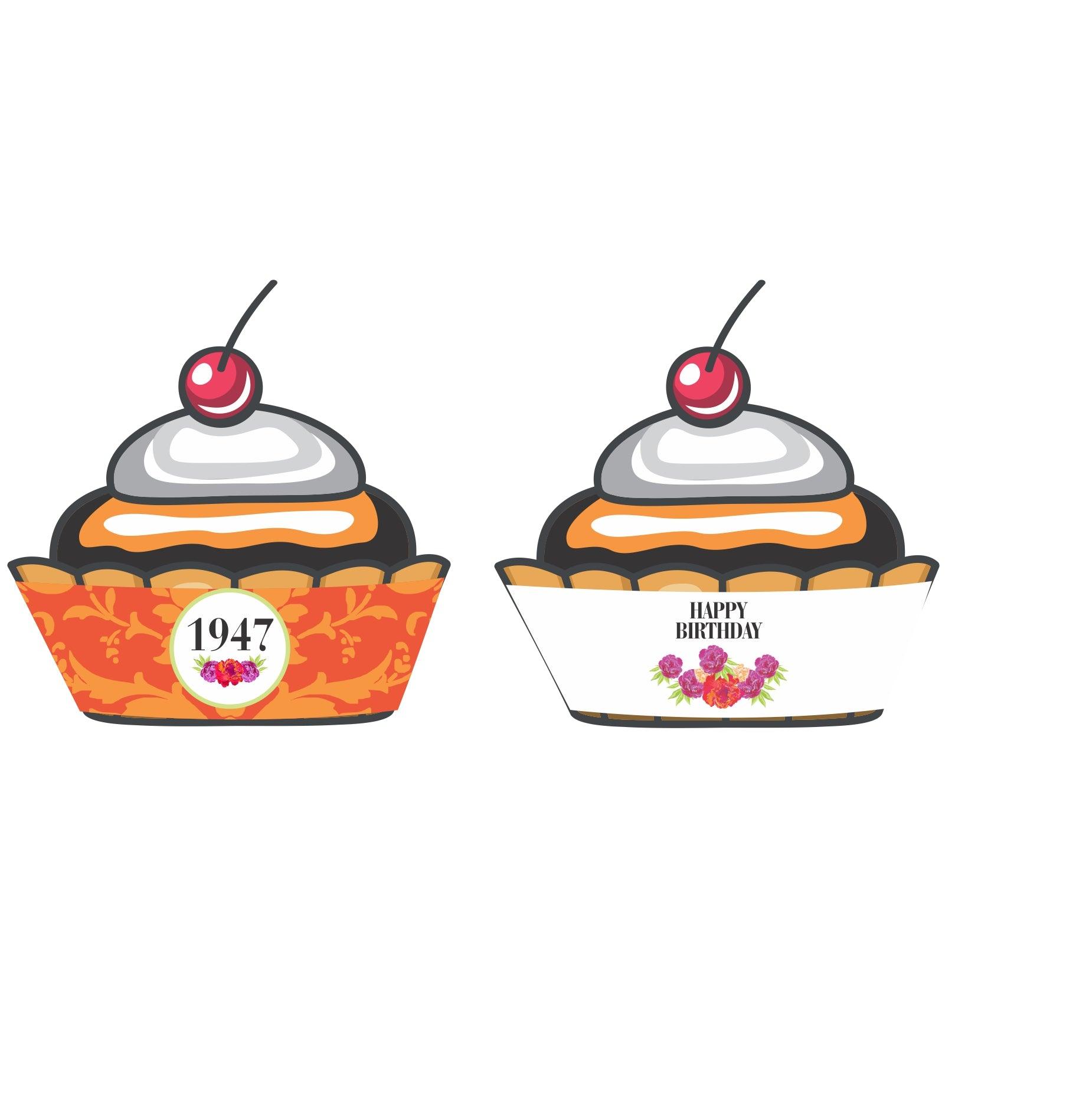 70th Birthday Theme Cupcake Wrappers THEME PARTIES Pretty UR Party   