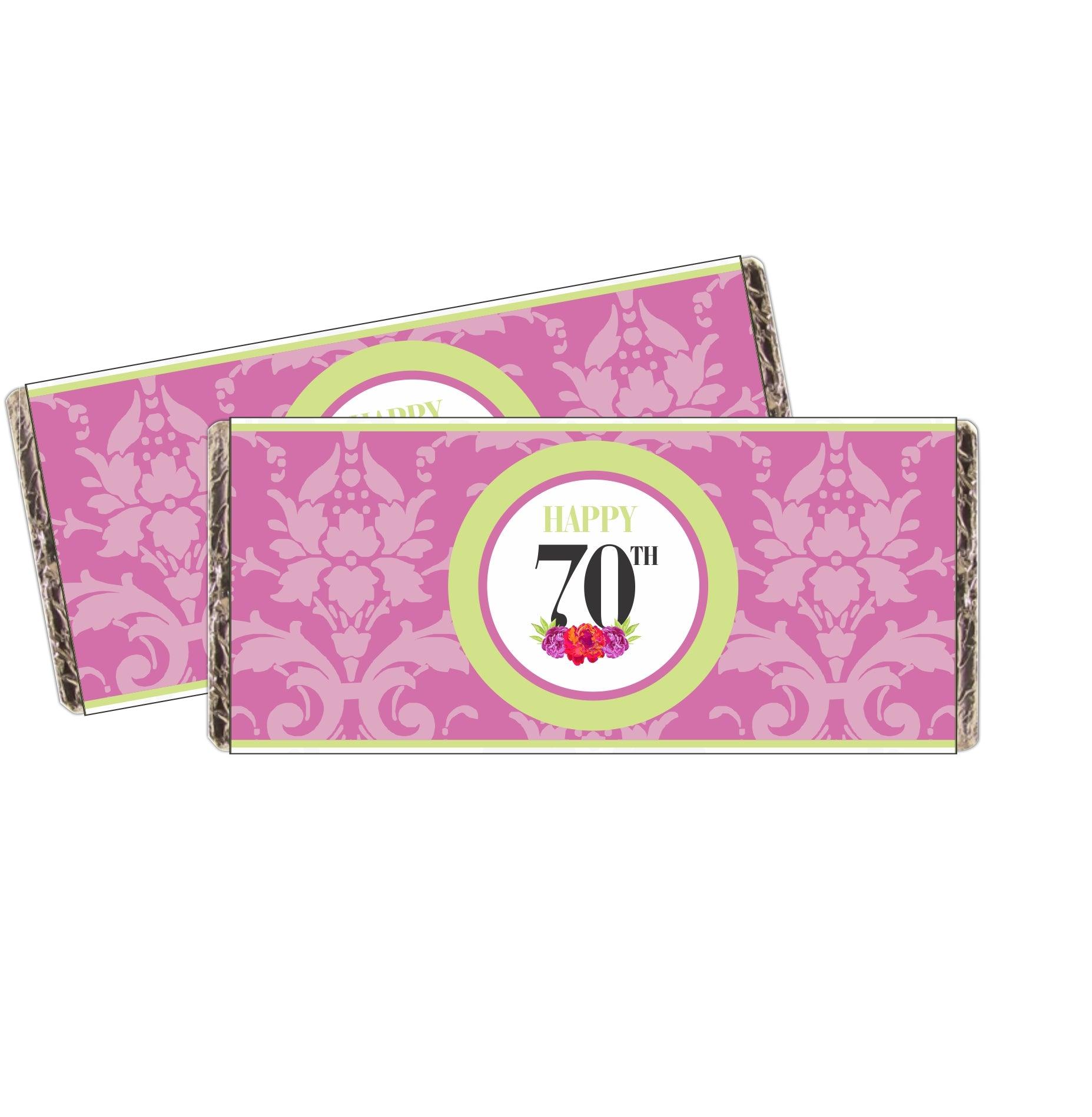 70th Birthday Theme Chocolate Wrappers THEME PARTIES Pretty UR Party   