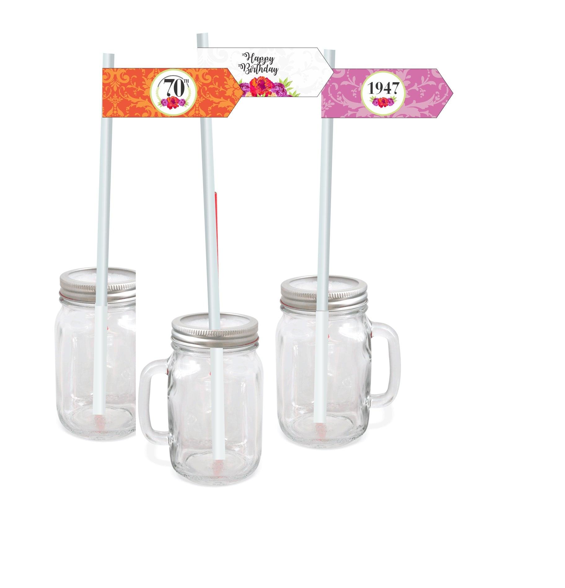 70th Birthday Theme Drink Straws THEME PARTIES Pretty UR Party   