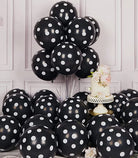 Black Polka Dots Latex Balloons - Pack of 25 ALL PARTY SUPPLIES Pretty UR Party   