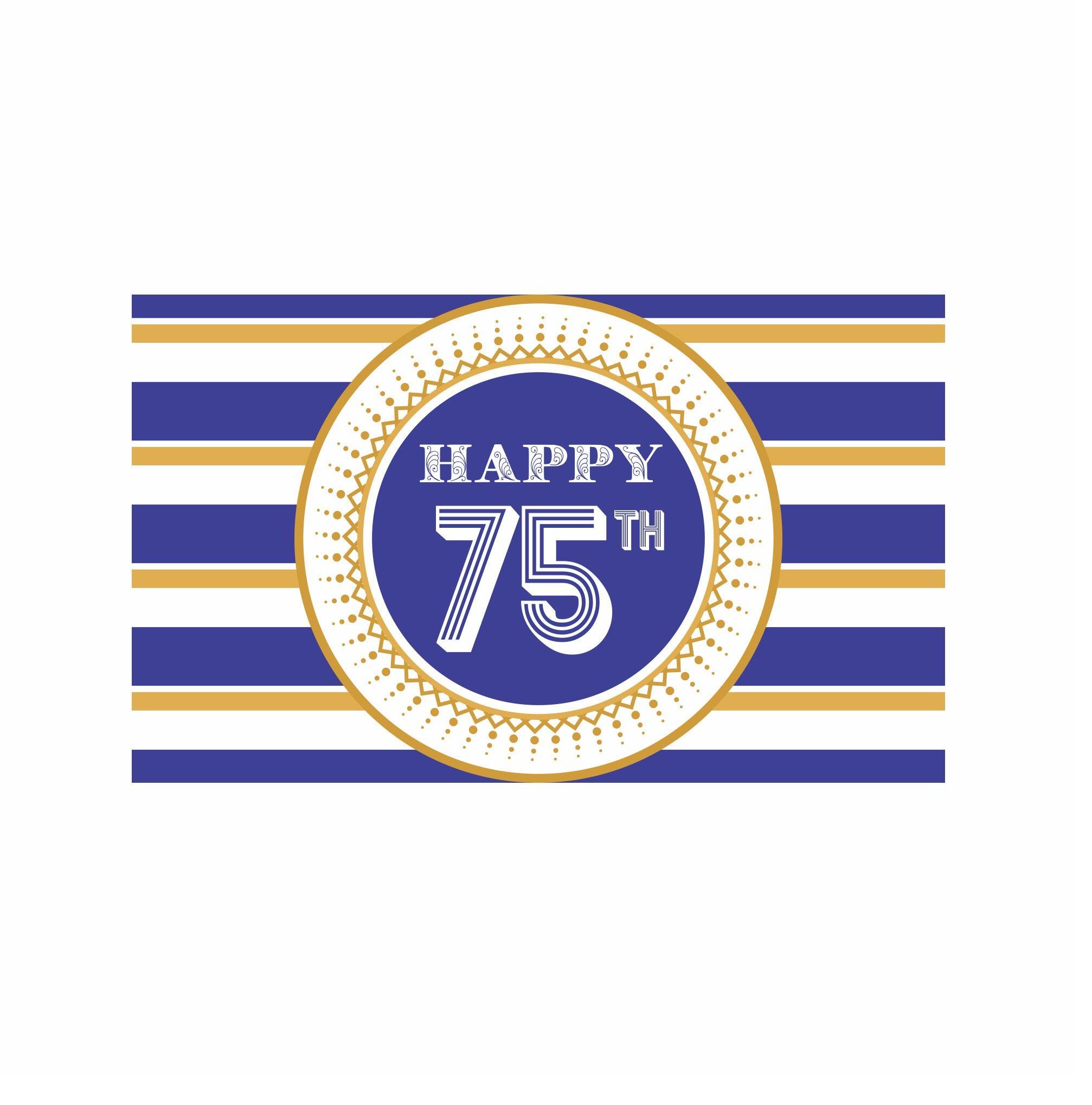 75th Birthday Theme Backdrop PERSONALISED Pretty UR Party   