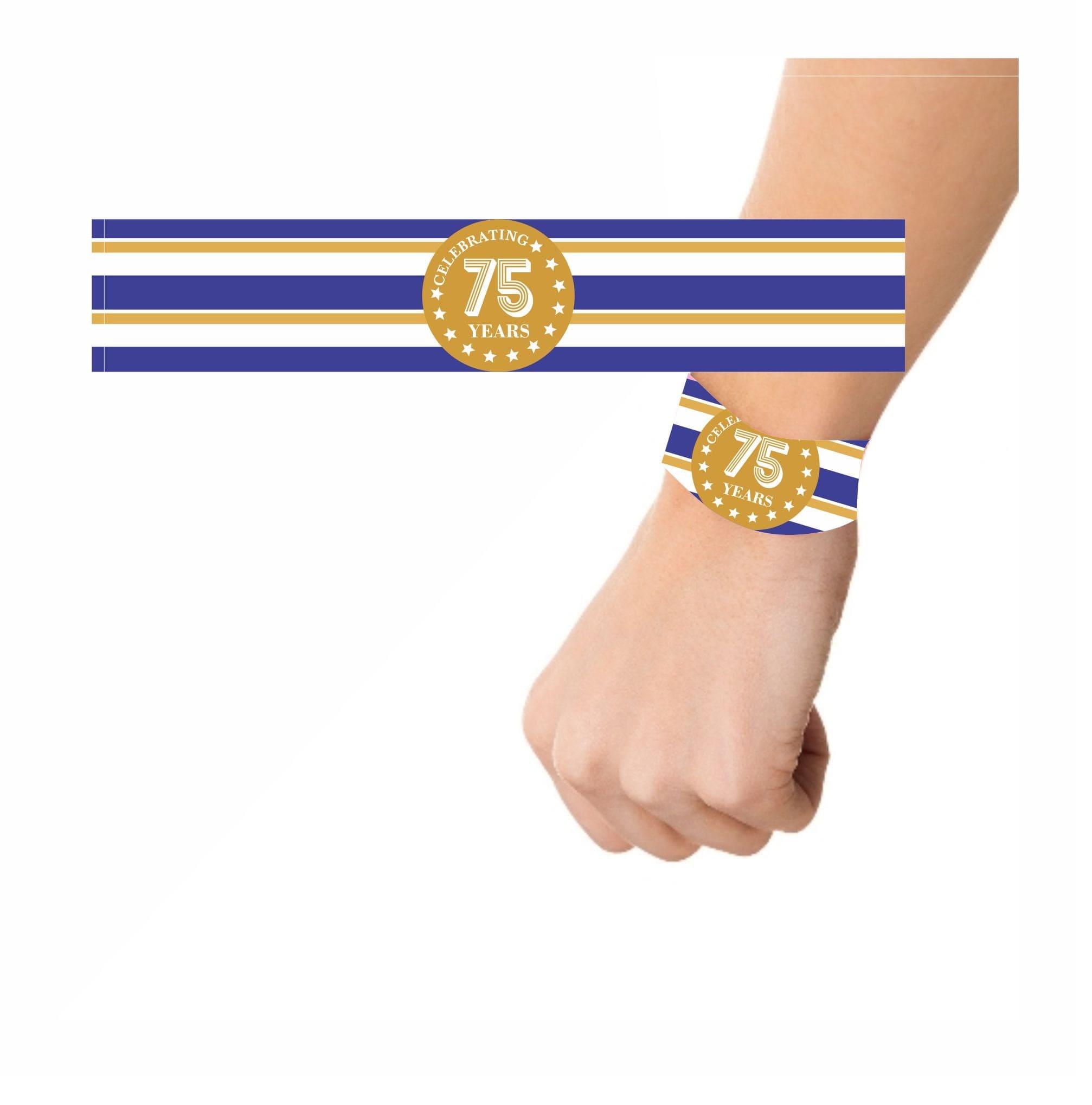 75th Birthday Theme Wrist Bands - Pack of 10 THEME PARTIES Pretty UR Party   