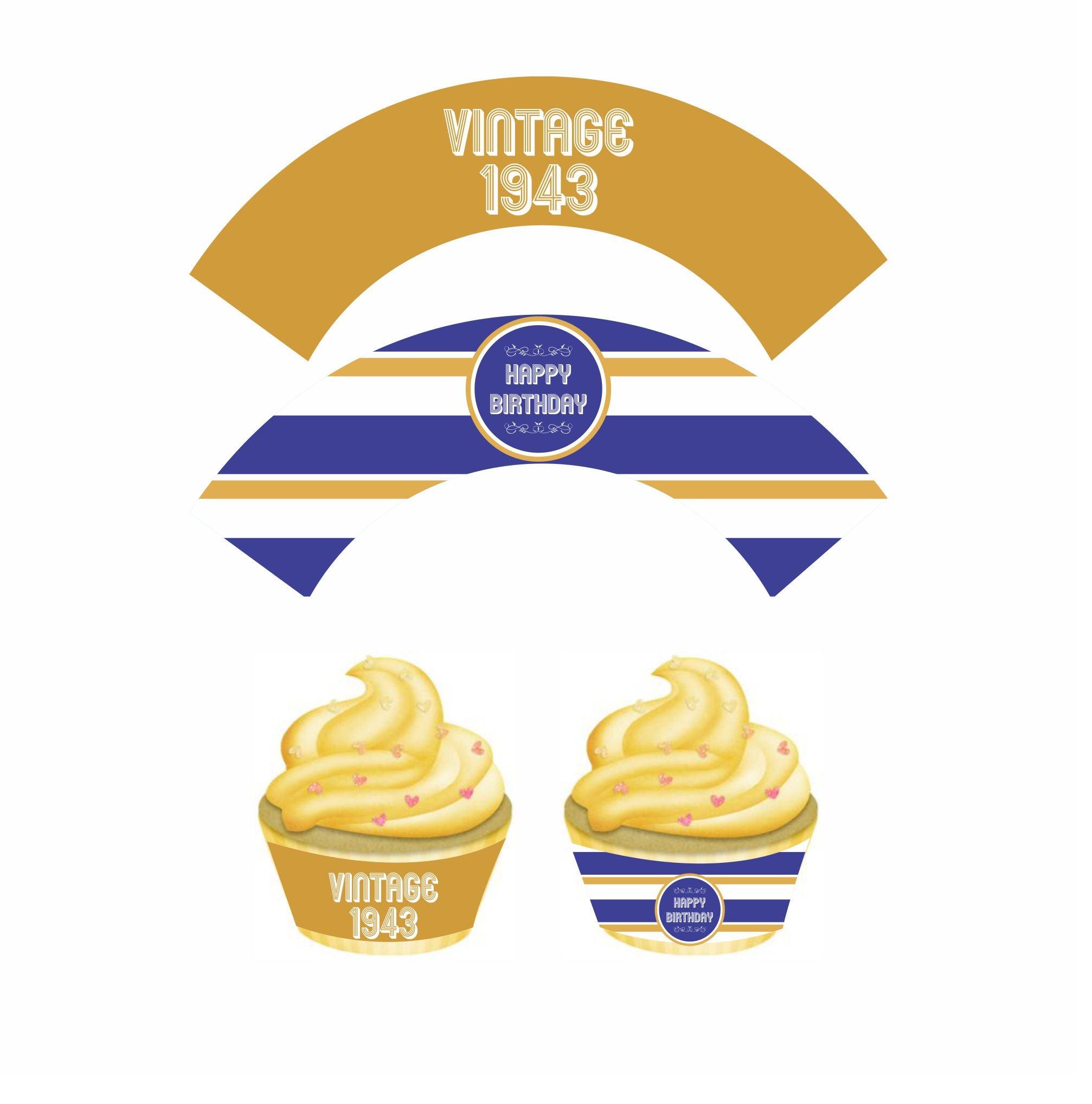 75th Birthday Theme Cupcake Wrappers THEME PARTIES Pretty UR Party   