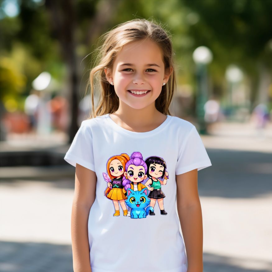 Cute K-pop Demon Hunters  themed T-shirt - White