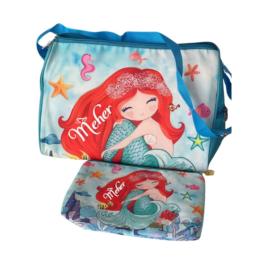 Mermaid theme Swimming Bag with Wet Pouch RETURN GIFTS PRETTY UR PARTY