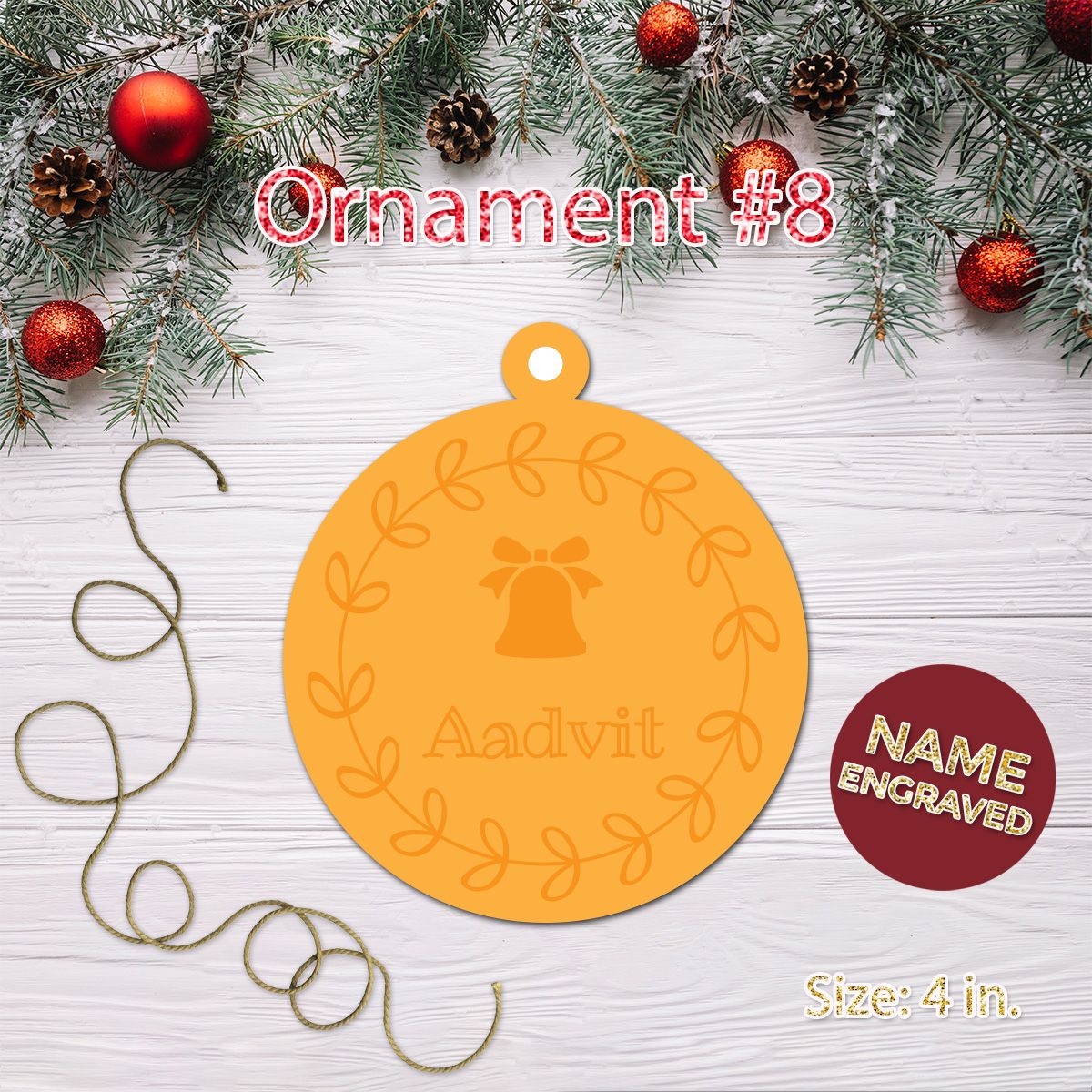 Personalized Acrylic Christmas Bauble 08 ALL PARTY SUPPLIES Pretty UR Party   