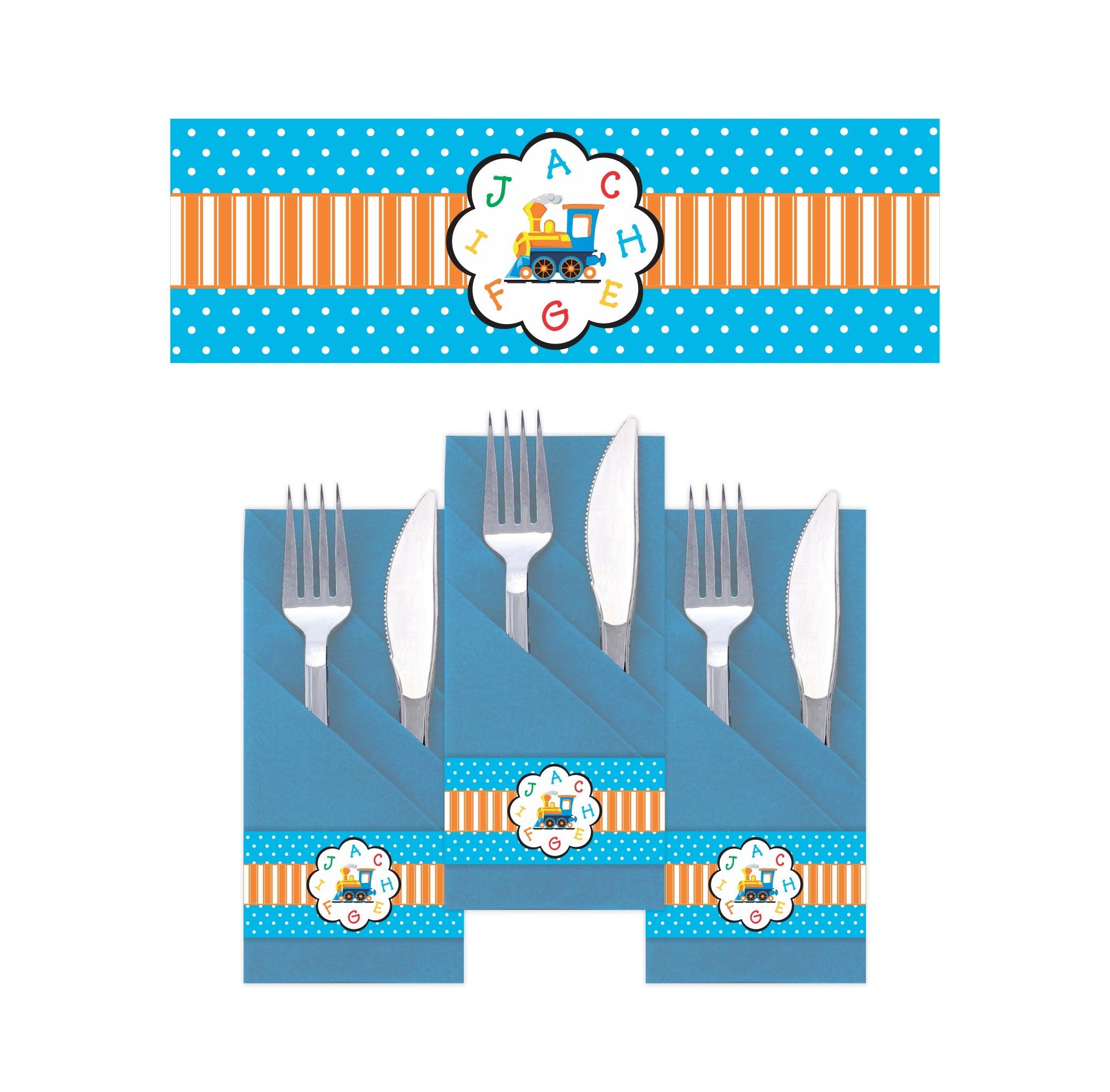 Alphabets and Train theme Napkin Rings THEME PARTIES Pretty UR Party   
