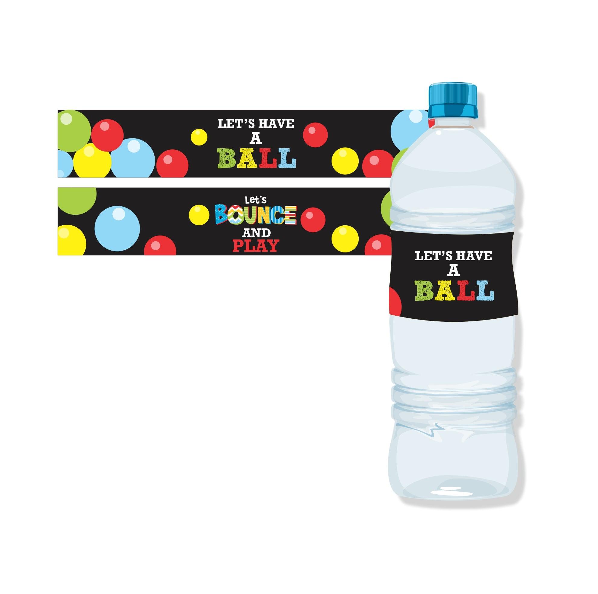 Ball Theme Water Bottle Labels THEME PARTIES Pretty UR Party   