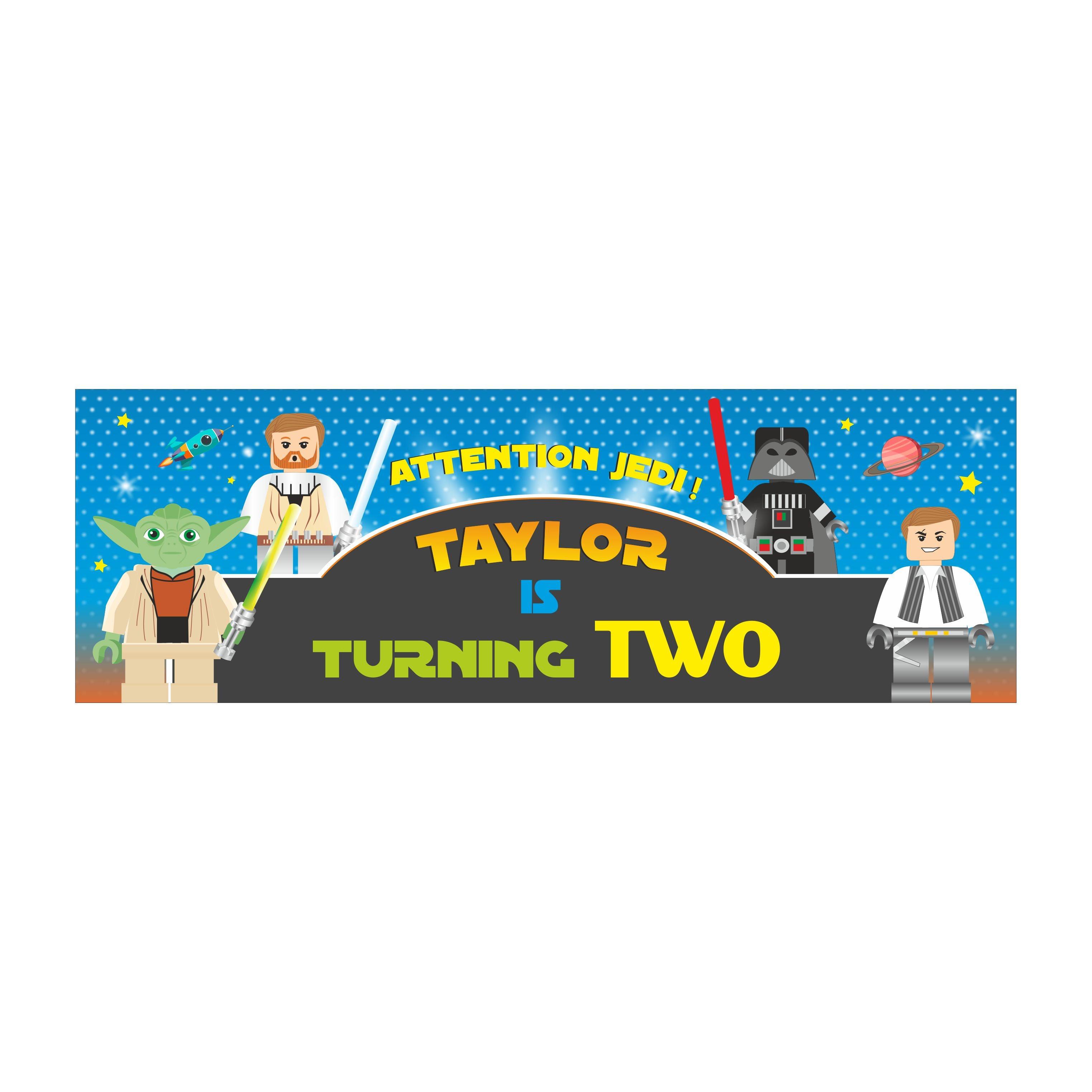 Personalized Star Wars Birthday Banner 30in ALL PARTY SUPPLIES Pretty UR Party   