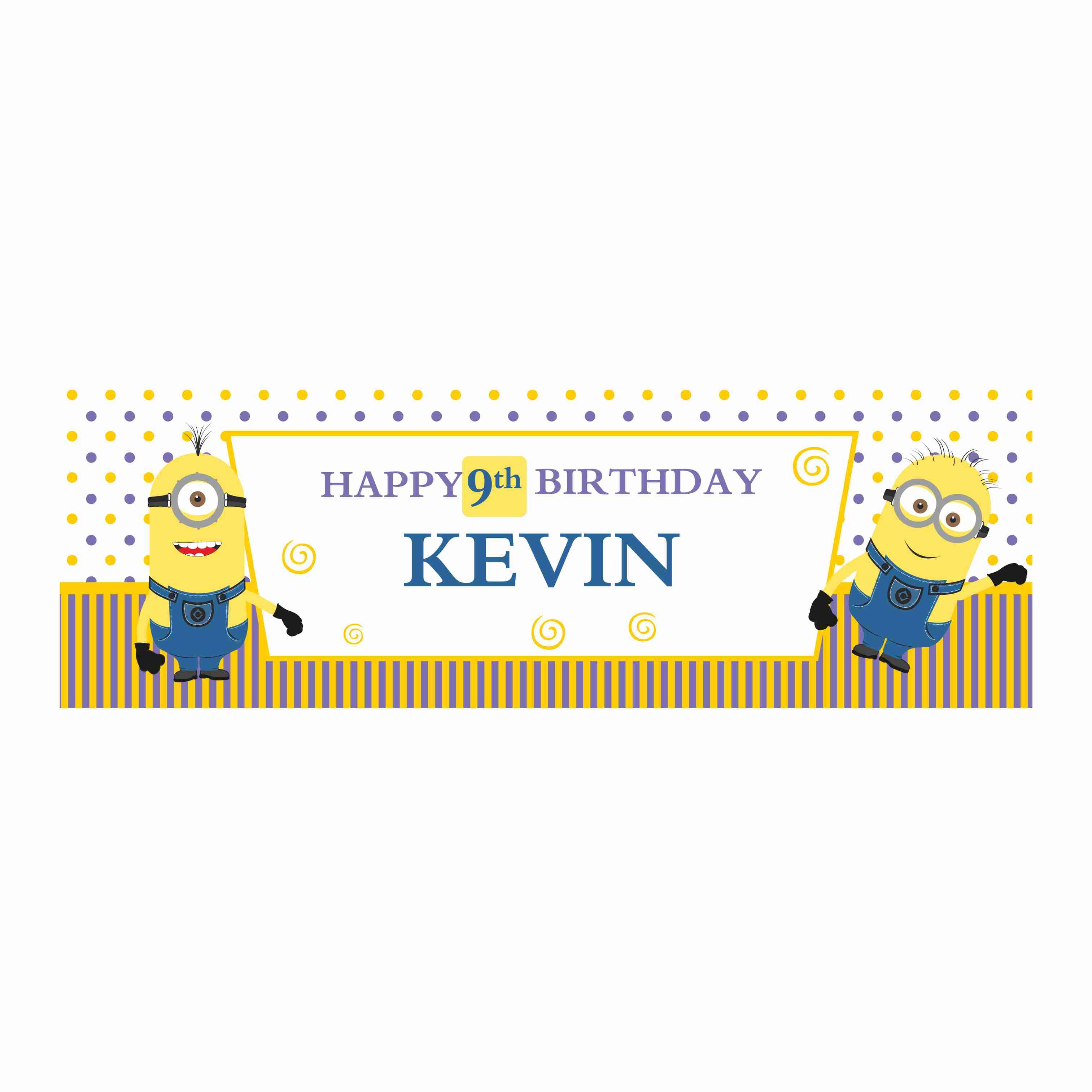 Personalized Minions Birthday Banner 30in ALL PARTY SUPPLIES Pretty UR Party   