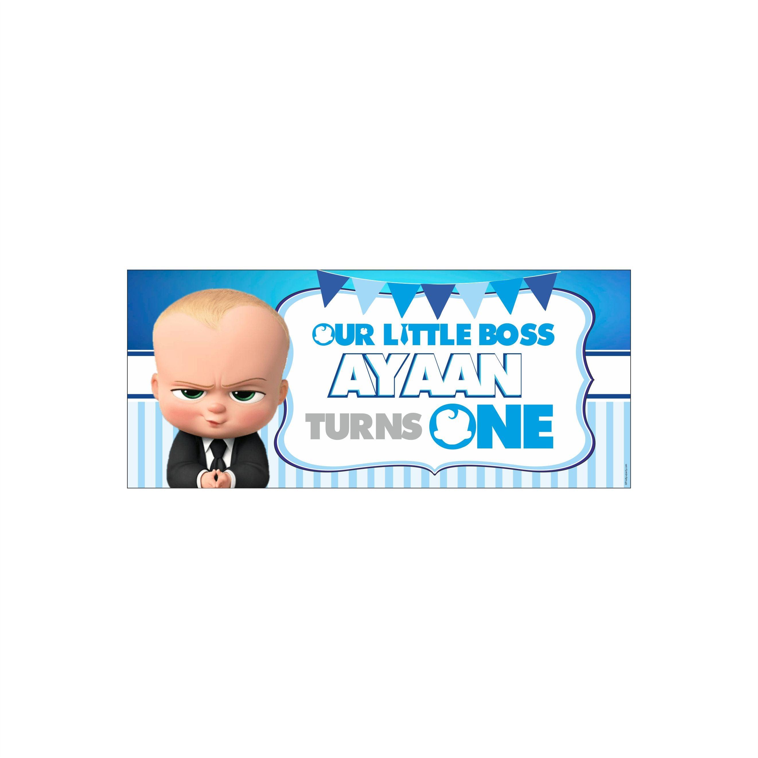 Personalized Boss Baby Theme Banner 30in ALL PARTY SUPPLIES Pretty UR Party   