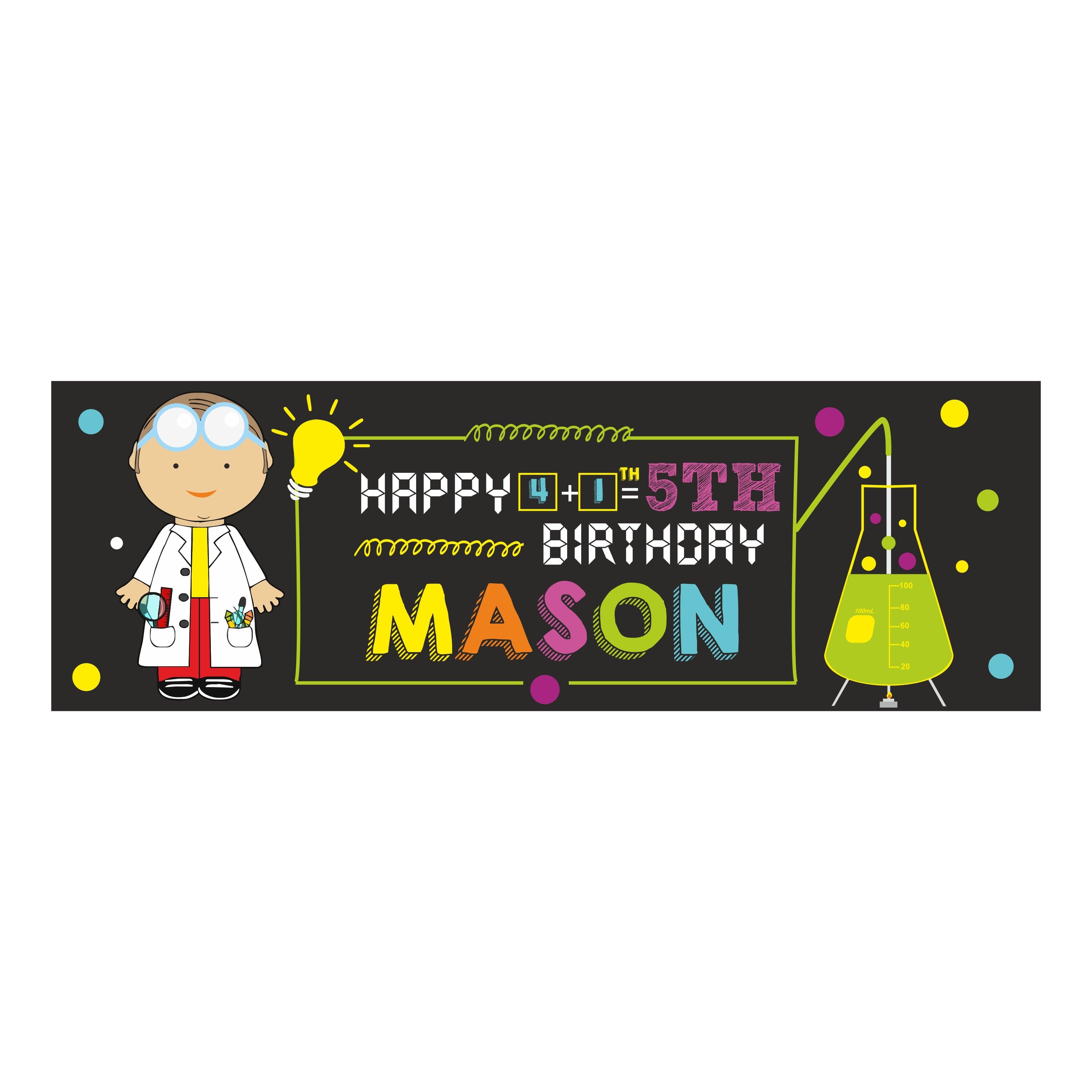 Personalized Mad Scientist Theme Banner 30in ALL PARTY SUPPLIES Pretty UR Party   