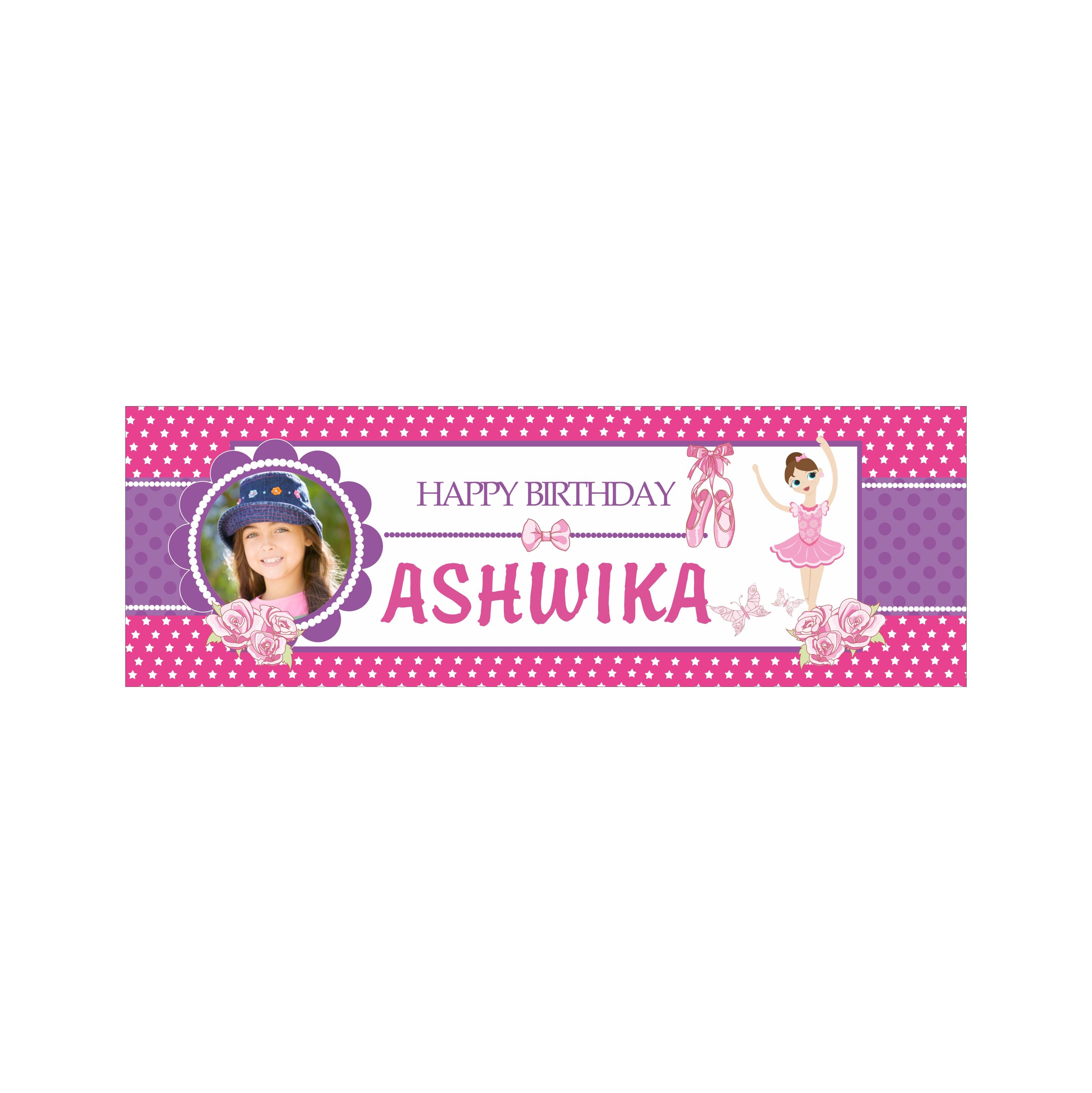 Personalized Ballerina Birthday Banner 30in ALL PARTY SUPPLIES Pretty UR Party   